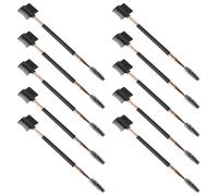 Luxshiny 10pcs Pet Tear Cleaner Tool Dual-ended Mini Grooming Comb with Wooden Handle for Cats Dogs Small Pets Black Gold Eye Cleaning Brush