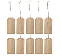 Luxshiny 10pcs Reusable Wooden Plant Labels with String, Square Bamboo Tags for Trees and Vegetables, Smooth and Splinterfree, Minimalist Style for Gardening Tools and Outdoor Garden Use