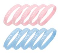 Luxshiny 10pcs Silicone Gender Reveal Bracelet Wristbands for Boys, Suitable Fit and Portable Accessories for Outdoor Sports and Everyday Outfits, Stylish and Trendy Shower Party
