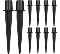 Luxshiny 10Pcs Solar Garden Stakes Aluminium Replacement Ground Spikes for Outdoor Lawn and Pathway Lighting, Suitable for Park and Garden Decoration