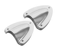 Luxshiny 10pcs Stainless Steel Clam Shell Vent Covers Air Vent Cable Outlet Plates Space-saving Design Condensation Reduction Suitable for Boat and Kitchen Connections