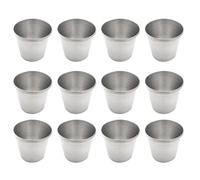 Luxshiny 12pcs 45ml Stainless Steel Shot Cup Portable Barware | Compact Stacking Design, Smooth Finely Polished Surface, Convenient for Caterers, Bartenders, Travel and Outdoor Hiking