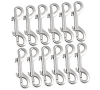 Luxshiny 12pcs Heavy Duty Zinc Alloy Double Head Snap Hooks for Dog Leash Connectors Multi Purpose Pet Leash Supplies with Strong Spring Gate Backpack and Luggage Clips