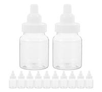 Luxshiny 12pcs Mini Milk Bottle Candy Boxes - Plastic Party Favor Containers for Baby Shower, Wedding & Birthday Favours, Reusable Sweet Jars with White Lids, Transparent Treat Holders