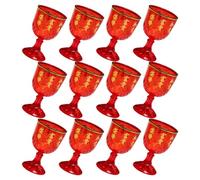 Luxshiny 12pcs Plastic Small Wine Mugs Red 40ml Round Shape Convenient Lightweight Cups for Wedding and Festive Use