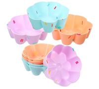 Luxshiny 12pcs Reusable Non-Stick Silicone Cupcake Molds for Baking Flower Baking Cups Multi-Function Cake Tools for Muffins and Cupcakes