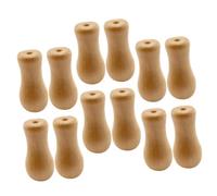 Luxshiny 12pcs Wooden Blind Pull Cord Ends for Roller Shades and Venetian Blinds, Finely Crafted Beige Curtain Parts, Smooth the Touch, for Living Room and DIY Window Treatment Hardware
