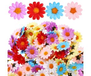 Luxshiny 150 Pcs Mini Artificial Daisy Flower Heads for Crafts, Faux Silk Cloth Small Flowers, Long-term Service, Not Easy to Fade, for Making Brooches and Wreaths, Assorted Random Color
