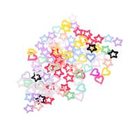Luxshiny 150pcs Colorful Resin Nail Charms for Women Heart Star Shaped Nail Gems Lightweight Decorations for DIY Manicure Craft Secure Fit Multi-shape Art Accessories