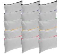 Luxshiny 15pcs Canvas Zipper Pouch DIY Heat Transfer Makeup Bags Blank Canvas Pencil Bags Assorted Color Convenient Zipper Design for Travel and Camping Random Color