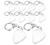 Luxshiny 15pcs Guitar Picks Holder Keychain Acrylic Storage Box with Metal Ring for Display and Performing Protects Picks from Dust and Damage