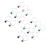 Luxshiny 16Pcs Colorful Rhinestone Wine Glass Identify Rings Drink Markers for Parties Gatherings Events for Restaurants Hotels Bars Mixed Colors