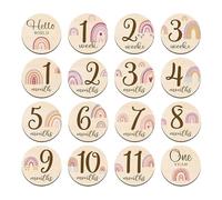 Luxshiny 16pcs Monthly Cards Wooden Growth Markers for Girls Capture Precious Moments Cherish Versatile Photo Props for Development