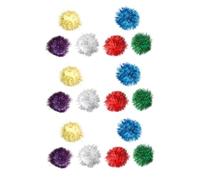 Luxshiny 18pcs Glitter Cat Pom Pom Balls Random Colors Bite-resistant Interactive for Pets Soft Sparkle Chase Balls for Indoor Cats Stimulate Play and Exercise Random Color