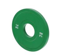 Luxshiny 1kg Rubber Coated Weight Plate for Barbell Exercises with Noise Reduction Technology, Light Green Training Bumper Plate for Strength Workout and Safe Comfortable Grip