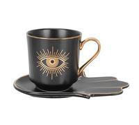 Luxshiny 1set Evil Eye Cup with Saucer Decorative Ceramic Tea Cup for Office Home and Use Sturdy Safe Design for Unique Eye Pattern