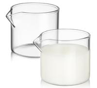 Luxshiny 2-Pack Glass Milk Jugs 120Ml Mini Creamer Pitcher Transparent Small Glass Jug for Coffee Serving, Sauce & Syrup Pourer, Handless Clear Mini Pitchers