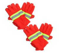 Luxshiny 2 Pairs Fire Resistant Gloves for Men and Rescue Workers with Comfortable Inner Lining and Cotton Material Heat-insulated Fire Gloves for Emergency Rescue