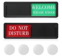Luxshiny 2 Pcs Door Signs Set - Do Not Disturb, Welcome, Please Knock Privacy Slider Signs for Office, Bedroom, Bathroom Doors with Black, Red, Green Colors - Open Occupied Restroom Room