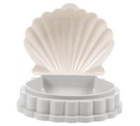 Luxshiny 2 Pcs Sea Shell Soap Trays with Drainage PP Plastic Soap Holders and Small Item Storage Water Draining Design Smooth Edges for Bathroom Kitchen Bedroom Use