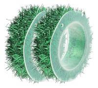 Luxshiny 2 Rolls Christmas Tree Decorative Ribbon with Snowflake Pattern, Green Plastic Garland, Easy to Decorate and Can Be Cut, for Home and Holiday Party Supplies