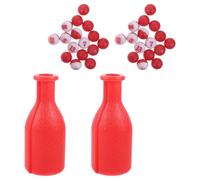 Luxshiny 2 Sets Plastic Pool Table Accessories with Numbered Dice and Pills, Versatile Compatibility for Home Pool Table Setups and Family Party Games, Red Dice Shaker Cups to Boost