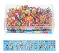Luxshiny 200 Pcs Flag Pushpin Decorative Thumb Tacks Creative Thumb Tacks Assorted Color Epoxy Steel Compact Design Unique Style for World Map Decoration and