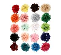 Luxshiny 20Pcs Assorted Chiffon Flower Dog Collar Decor Lightweight Breathable Accessories for Pets for Parties Weddings and Beauty Contests
