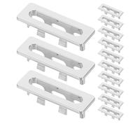Luxshiny 20pcs Bathroom Sink Overflow Covers Plastic Basin Hole Caps with Easy Installation and Versatile Fit for Kitchen and Washroom, Rectangle Silver Trim Replacement 2.36x0.75 Inches