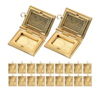 Luxshiny 20pcs Copper Book Locket Pendant Charm for Jewelry Making, Antique Classic Rectangle Design, Strong for Daily Use, Craft Charms Accessory for DIY Projects