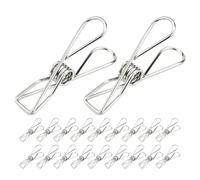 Luxshiny 20pcs Metal Chip Bag Clips with Comfortable Touching Feeling Silver Kitchen Bag Clips that Can Be Put into The Refrigerator for Sealing Snack