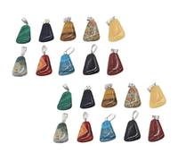 Luxshiny 20pcs Natural Stone Pendant Charm Classical Semi-precious Gemstone Alloy DIY Jewelry Making Supplies for Bracelet and Keychain Safe and Skin-friendly Random Color