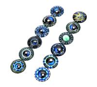 Luxshiny 20pcs Pattern Eye Glass Patch Jewelry Patches Blue Glass Round Creative Delicate Beautiful Design Suitable for DIY Jewelry Design and Scrapbooking Crafts