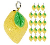 Luxshiny 20pcs Yellow Lemon Charms for Jewelry Making, Resin and Plastic Fruit Charms with Fresh and Pretty Design, Easy to Use with Cords or Chains, for DIY Bracelet and Earring Crafts