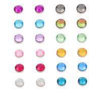 Luxshiny 24Pcs Magnetic Wine Glass Markers Colorful Acrylic Identifiers for Identification at Parties Weddings and Gatherings