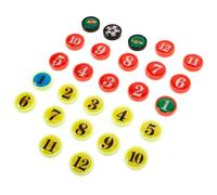 Luxshiny 27 Pcs Small Soccer Magnets Replacement for Training Board, Portable Number Magnets Set for Referee and Trainer Marker Board Accessories, Sturdy Magnetic Player Supplies