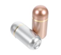 Luxshiny 2pcs 10ml Plastic Pill Bottles with Caps, Small Portable Medicine Container Organizer for Travel and Daily Use, Gold and Silver Pocket Pill Case for Men and Women