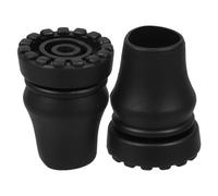 Luxshiny 2Pcs 22Mm Walking Cane Tips Non-Slip Rubber Replacement for Seniors Hiking Sticks and Crutches Black Heavy Duty Feet Accessories