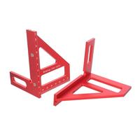 Luxshiny 2pcs Aluminium Alloy Woodworking Angle Rulers with Scale, Lightweight Portable Metal Triangle Protractors for Carpentry and Professional Projects, Red Colour