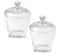 Luxshiny 2pcs Biscuit Jars Snacks Storage Cans 260ml Glass Container with Lid Easy to Fill Good Sealing Simple Style Practical for Serving Candy Bars