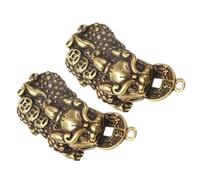Luxshiny 2pcs Brass Brave Animal Charms Pendants Keychain Accessory with Retro Style for Jewelry Making and Holiday Decoration