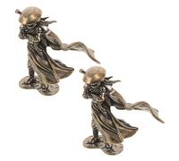 Luxshiny 2pcs Brass Miniature Ancient Chinese Warrior Figurines with Handcrafted Detailing, Lightweight Retro Kung Fu Statues for Study Rooms and Tea Table Decor