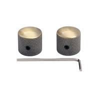Luxshiny 2pcs Bronze Colour Guitar Control Knobs Set for Electric Bass and Guitar, Aluminium Alloy Material with Anti-rust Feature, Prolongs Pedal Life Span, Includes Studs and Wrenches