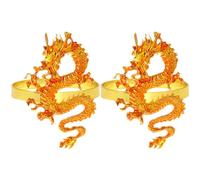Luxshiny 2pcs Chinese Dragon Napkin Ring Alloy Creative Napkin Buckles for Dining Table Decorative Holders