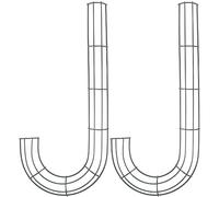 Luxshiny 2Pcs Christmas Wire Wreath Frame Candy Cane Shaped Metal Flower Wreath Ring J Letter Floral Wreath Form DIY Holiday Garland Making Frame 16 inch