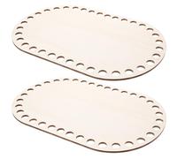 Luxshiny 2pcs Crochet Basket Wood Bases Creative Shape Elegant Style Beige Colour Comfortable Touch Not Easily Broken for DIY Bag and Basket Creation