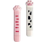 Luxshiny 2pcs Cute Corrective Tape Double End Correction Tapes 5mm X 6m Practical Odor Free Ps Material Cat Claw Shape Design for School Supplies