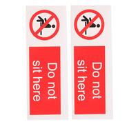 Luxshiny 2pcs Do Not Sit Here Sticker Self Adhesive Office Door Sign Pvc Material 150mm X 50mm Assorted Colour Safety Warning for Public Space Hotel