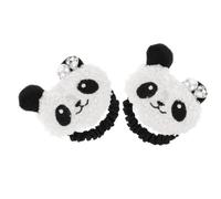 Luxshiny 2pcs Elastic Ponytail Holders Cute Plush Panda Hair Ties for Secure Hold Performance Adorable Cartoon Style for Travel and Occasions