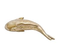 Luxshiny 2Pcs European Style Resin Koi Fish Wall Art Decoration for Gallery or Office - Golden Three-Dimensional Wall Sculpture Home Décor Accent